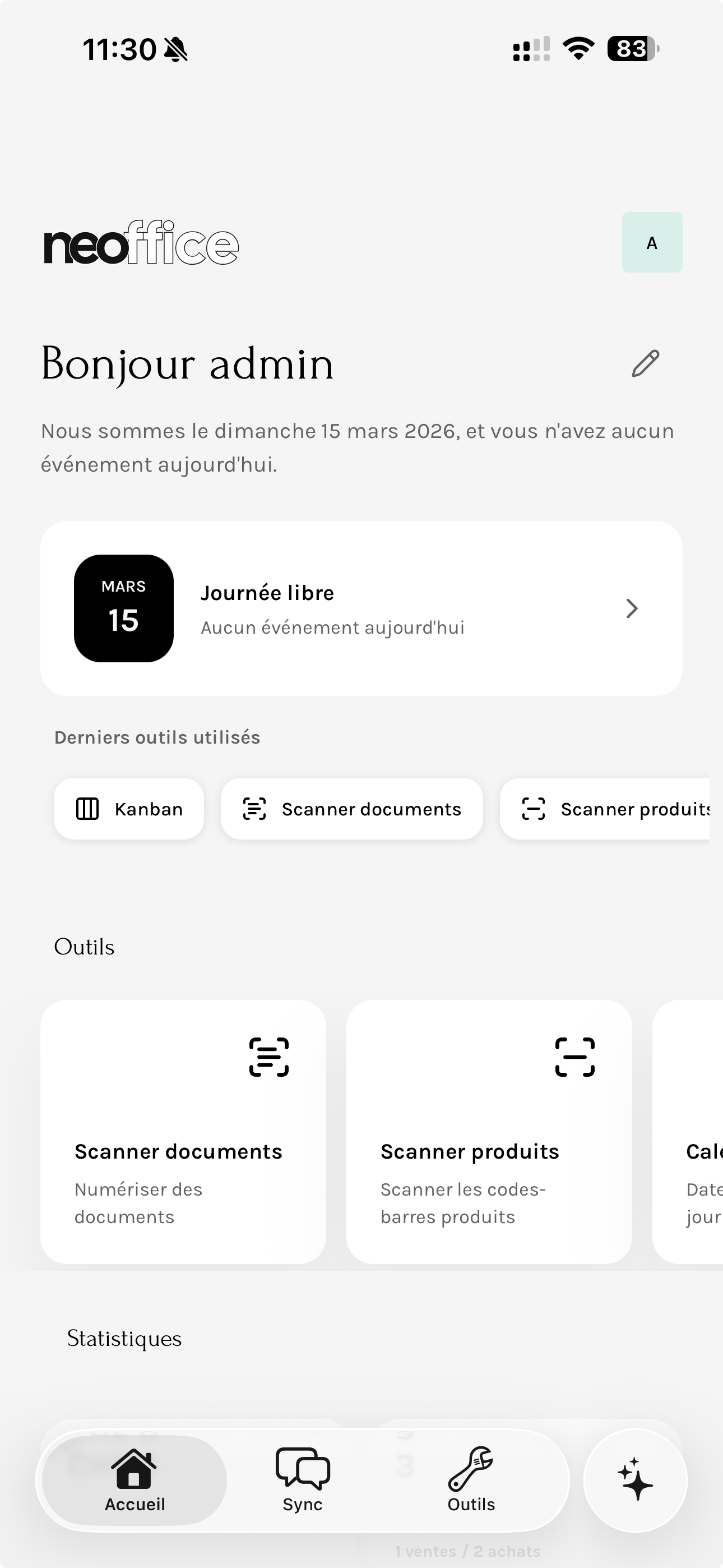 Votre tableau de bord